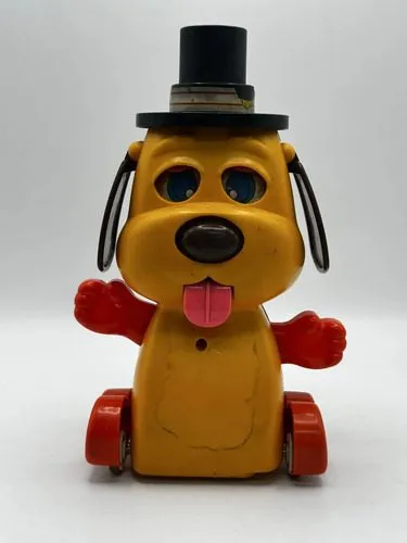 Juguete Antiguo Doggone Dog Tomy Perro Vintage 80s Colección Amarillo Perro
