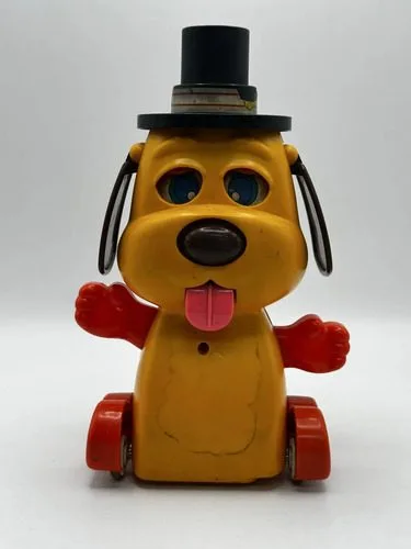 Juguete Antiguo Doggone Dog Tomy Perro Vintage 80s Colección Amarillo Perro — Coleccionables vintage, años 80s