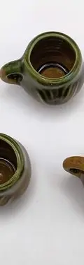 Jarrita De Cerámica Artesanal Con Tarritos/tacitas Vintage Marrón — Decoración vintage (foto 4)