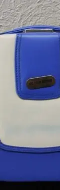 Maletín Neceser De Viaje Con Estuche Para Cosméticos Usado Azul Liso — Coleccionables vintage