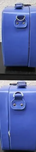 Maletín Neceser De Viaje Con Estuche Para Cosméticos Usado Azul Liso — Coleccionables vintage (foto 4)