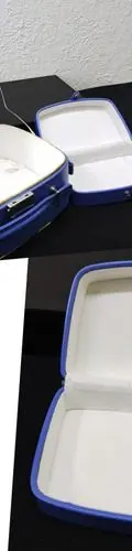 Maletín Neceser De Viaje Con Estuche Para Cosméticos Usado Azul Liso — Coleccionables vintage (foto 8)
