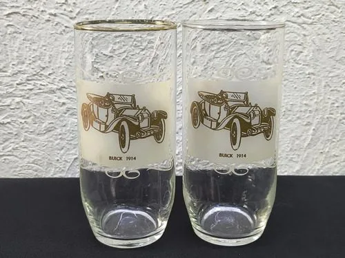 Set Vasos Automóviles De 1900 Vintage De Los 50's 2-pack Transparente — Coleccionables vintage, años 50s