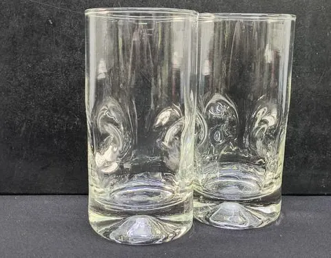 Set Vasos Pedrada Old Fashion De Vidrio 14cm 300ml Vintage Transparente