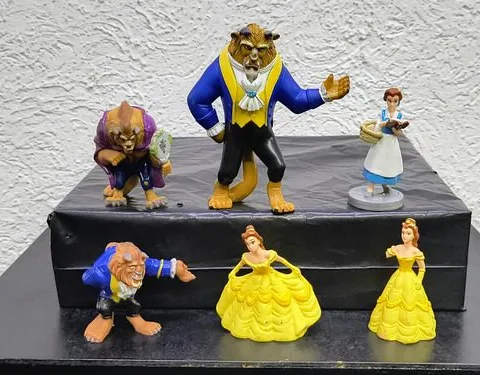 Set Figuras La Bella Y La Bestia Disney Applause 6pz Vintage