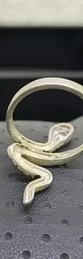Anillo De Serpiente En Plata Ley .925 Con Marquesita Vintage Plateado 8 — Coleccionables vintage (foto 6)