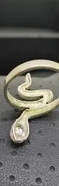 Anillo De Serpiente En Plata Ley .925 Con Marquesita Vintage Plateado 8 — Coleccionables vintage (foto 7)
