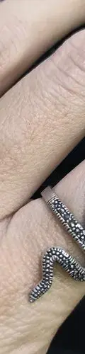 Anillo De Serpiente En Plata Ley .925 Con Marquesita Vintage Plateado 8 — Coleccionables vintage (foto 10)