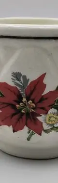Taza Navideña Con Flor De Nochebuena Cerámica Vintage 300ml Beige Taza Navideña Con Flor De Nochebuena De Cerámica Vintage 300ml — Decoración vintage (foto 3)