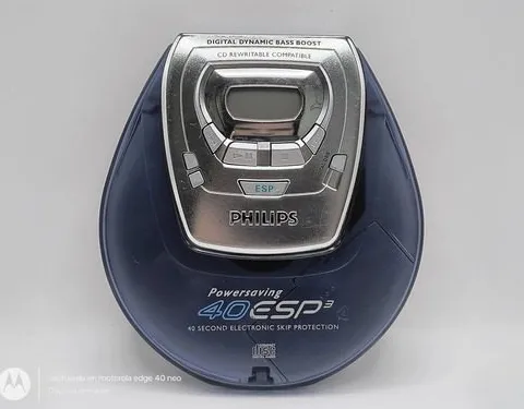 Discman Philips Az9103/17 Vintage Retro Con Detalle Reparar Azul Transparente