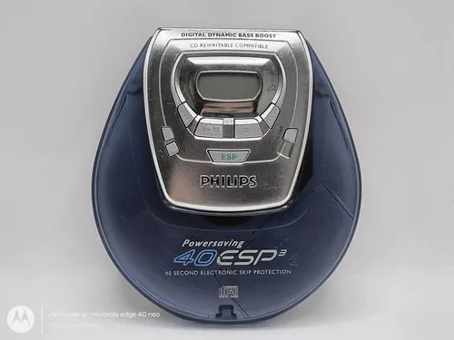 Discman Philips Az9103/17 Vintage Retro Con Detalle Reparar Azul Transparente — Audio vintage, años 90s