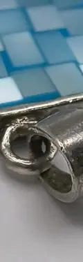 Dije Cuadro Con Mosaico En Nácar Azul Montado En Plata .925  Turquesa — Decoración vintage (foto 8)