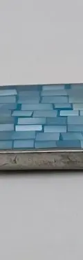 Dije Cuadro Con Mosaico En Nácar Azul Montado En Plata .925  Turquesa — Decoración vintage (foto 7)