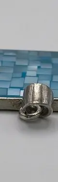 Dije Cuadro Con Mosaico En Nácar Azul Montado En Plata .925  Turquesa — Decoración vintage (foto 6)