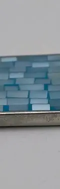 Dije Cuadro Con Mosaico En Nácar Azul Montado En Plata .925  Turquesa — Decoración vintage (foto 5)