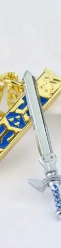 Collar Colgante Espada De Link Of Zelda Nintendo Dorado Con Azul — Coleccionables vintage, años NOW (foto 6)