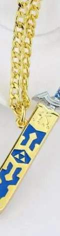 Collar Colgante Espada De Link Of Zelda Nintendo Dorado Con Azul — Coleccionables vintage, años NOW (foto 7)