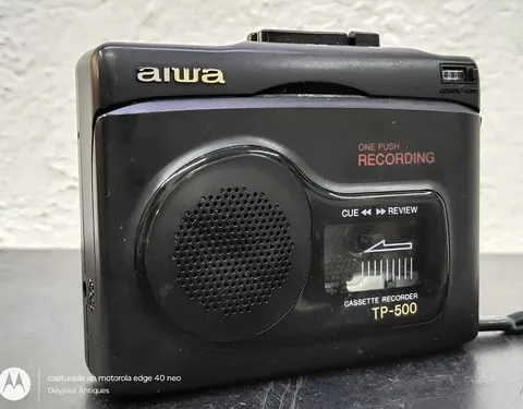 Grabadora De Voz Portátil Aiwa Tp-500 Cassette No Funciona Negro