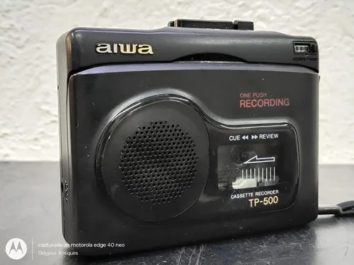 Grabadora De Voz Portátil Aiwa Tp-500 Cassette No Funciona Negro — Audio vintage, años 80s