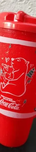 Termo/vaso Coca Cola Navideño Con Tapa Osos Toma Lo Bueno Rojo Osos Navideños — Coleccionables vintage, años NOW