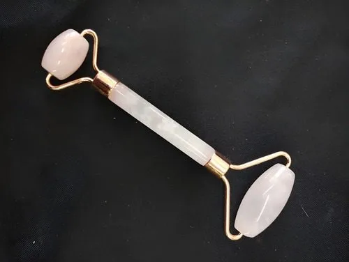 Rodillo De Cuarzo Rosa Dorado Rosado Rosa Claro — vintage México