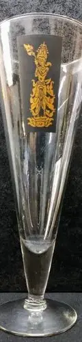Vasos Pilsner Copa Vintage Oro Negro Lakshmi Diosa Hindú 4pz Transparente Con Negro Y Dorado — Coleccionables vintage, años 80s