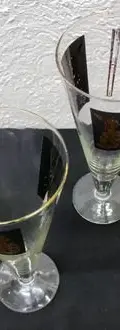 Vasos Pilsner Copa Vintage Oro Negro Lakshmi Diosa Hindú 4pz Transparente Con Negro Y Dorado — Coleccionables vintage, años 80s (foto 6)