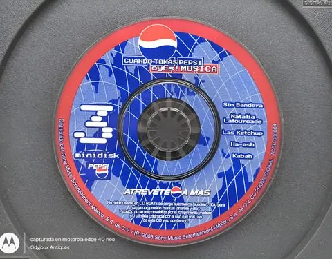 Minidisk Promocional Pepsi  #3 Año 2003 Retro Solo Disco