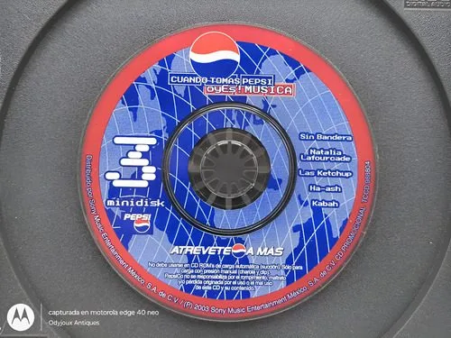 Minidisk Promocional Pepsi  #3 Año 2003 Retro Solo Disco — Coleccionables vintage, años NOW