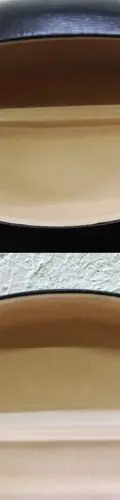 Estuche Para Lentes Medio Círculo Negro Brillante Vinipiel  Negro Brillante — Coleccionables vintage (foto 10)