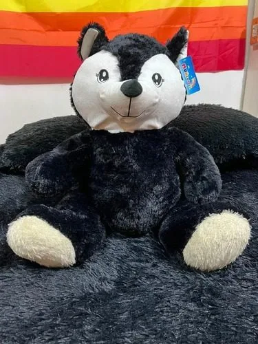 Peluche Grande Zorro Negro 55cm Muñelocos Usado — Coleccionables vintage