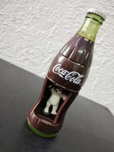 Botella De Cuerda Coca Cola Con Oso Polar Giratorio Año 2000 — Coleccionables vintage, años NOW