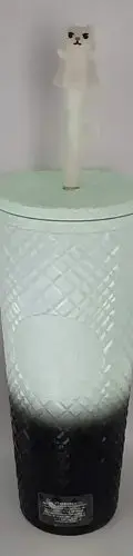 Vaso Starbucks Halloween Gato Fantasma Brilla Oscuridad 2024 Blanco