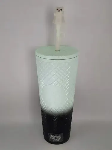 Vaso Starbucks Halloween Gato Fantasma Brilla Oscuridad 2024 Blanco
