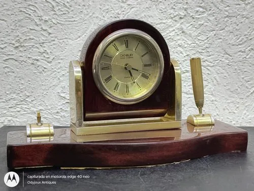 Reloj Ejecutivo De Mesa Danbury Madera Palo De Rosa Vintage Caoba — vintage México