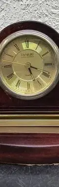 Reloj Ejecutivo De Mesa Danbury Madera Palo De Rosa Vintage Caoba — vintage México (foto 2)