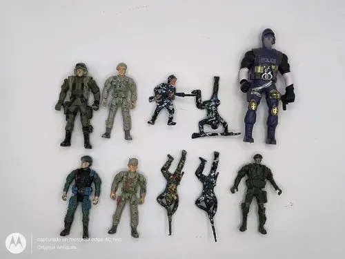 Lote Figuras D Acción Soldados Guerra Militar Y Policía 10pz — Coleccionables vintage