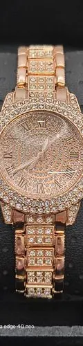 Reloj Pulsera Dama Cuarzo Elegante Brillantes Dorado Rosado Oro Rosa Rosa Oro Rosa Dorado