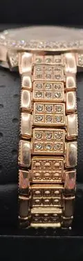 Reloj Pulsera Dama Cuarzo Elegante Brillantes Dorado Rosado Oro Rosa Rosa Oro Rosa Dorado