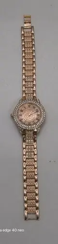 Reloj Pulsera Dama Cuarzo Elegante Brillantes Dorado Rosado Oro Rosa Rosa Oro Rosa Dorado