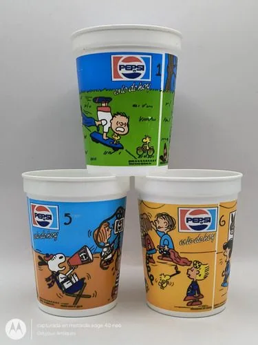 Lote 3 Vasos Pepsi De Colección Snoopy Vintage 80's Retro — Coleccionables vintage, años 80s