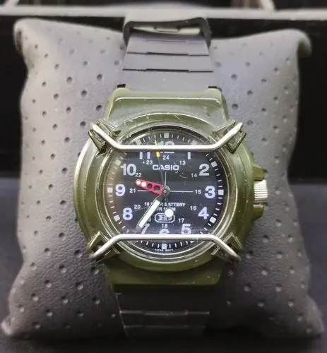 Reloj Casio Heavy Duty 1311 Hda-600 Vintage Verde Año 1995 Negro Verde Musgo