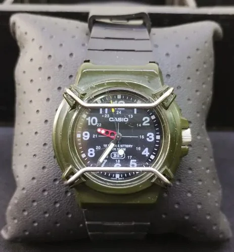 Reloj Casio Heavy Duty 1311 Hda-600 Vintage Verde Año 1995 Negro Verde Musgo — Tech vintage, años 90s