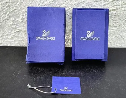 Caja/estuche Para Joyería Marca Swarovski Usado Original Azul