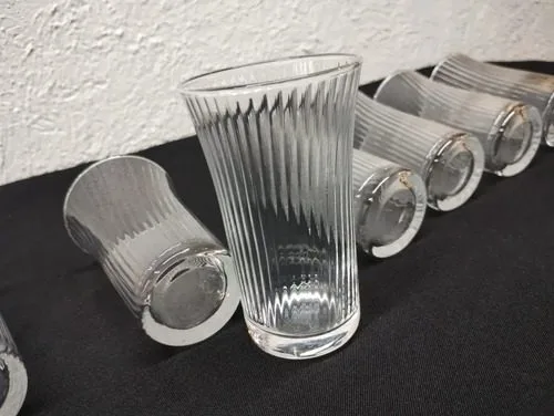 8 Super Tequileros Grandes De Vidrio 130 Ml Vintage Usados Transparente — Decoración vintage
