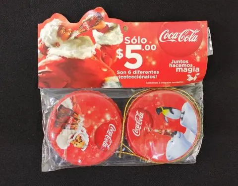 Colguijes Fichas Navideñas Coca Cola Navidad 2-pack Sellado