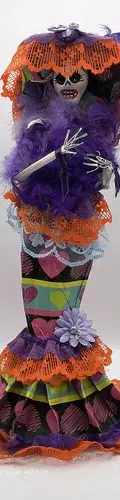 Catrina De Papel Maché Artesanal Hecha A Mano Retro 37cm Mx Colores — Decoración vintage