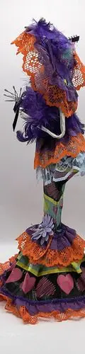 Catrina De Papel Maché Artesanal Hecha A Mano Retro 37cm Mx Colores — Decoración vintage (foto 6)