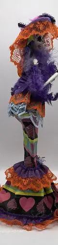 Catrina De Papel Maché Artesanal Hecha A Mano Retro 37cm Mx Colores — Decoración vintage (foto 4)