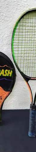 Raqueta De Tenis Smash Bash Spalding Deportiva Retro Orignal Verde Negro Y Naranja 1 — Coleccionables vintage